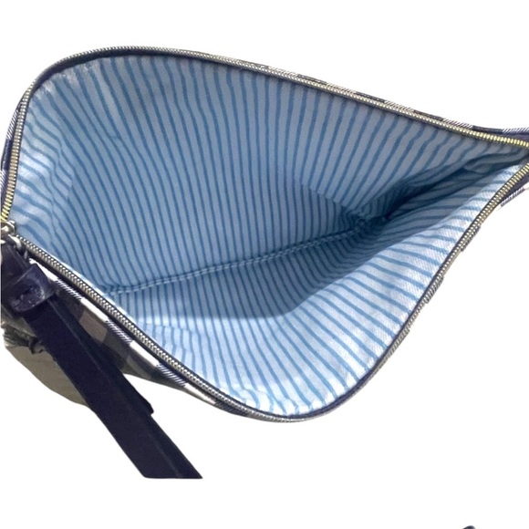 Draper James Blue Checkered Gingham Wristlet Pouch Wallet Bag - NWT Southern - Picture 10 of 15